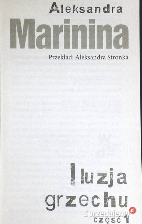 Iluzja grzechu Cz 1 Tom 16 Aleksandra Marinina miękka Chełm