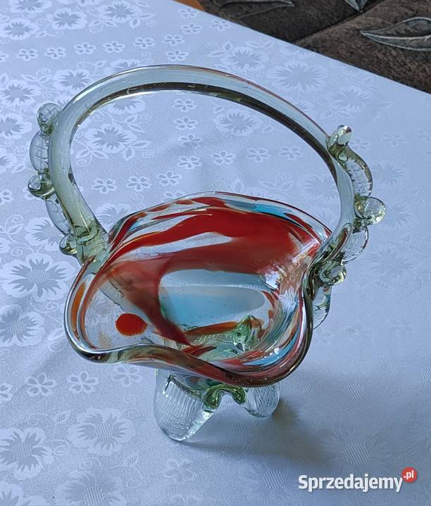 Koszyczek szklany Huta szkła Ząbkowice Kłodawa