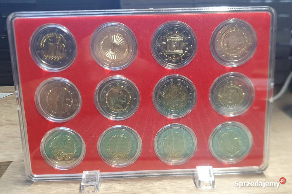 Monety 2 euro Grecja plus etuii do ekspozycji Wałbrzych sprzedam