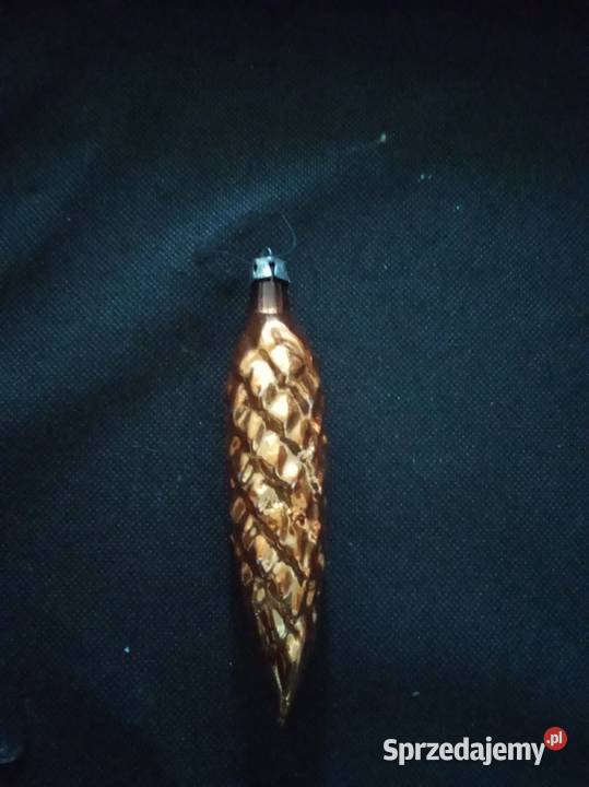 Szyszka bombka w kolorze złotym PRL