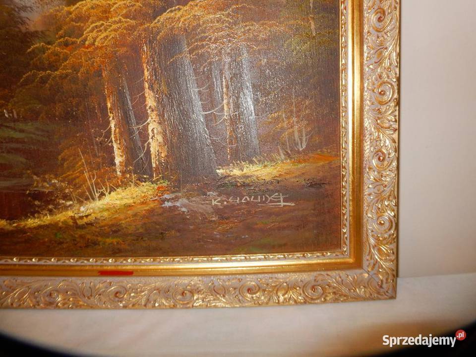 Duży Obraz Olejny 101x71 Pejzaż Górski w Złotej Piła