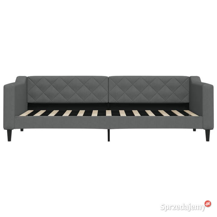 Sofa z funkcją spania ciemnoszara obita tkaniną 90cm