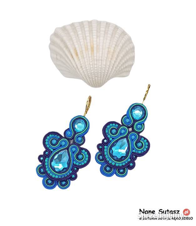 Kolczyki Sutasz rękodzieło Nane Sutasz Kolczyki Lubań