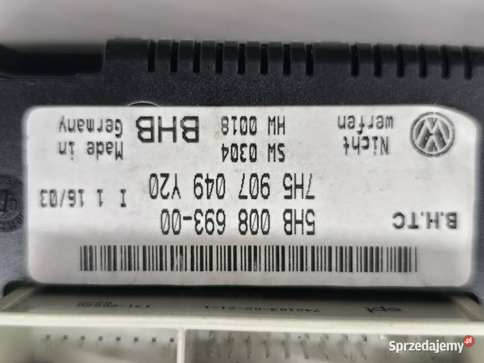 PANEL STEROWNIA NAWIEWU TYŁ VW T5 MULTIVAN osobowe