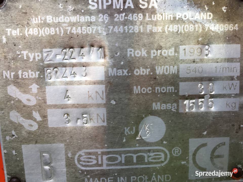 Prasa kostkująca Sipma Z2241 1998 r Oryginał Kostkujące Łowicz sprzedam
