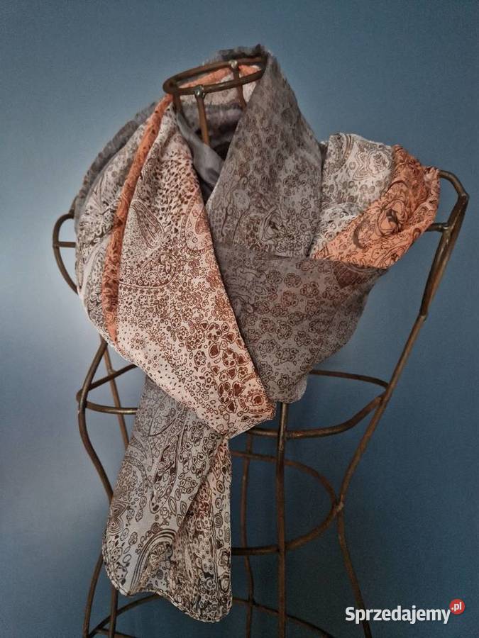 Cienki szalik nowy bez metki wzór patchwork