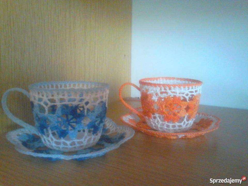 Szydełkowe filiżanki biały Syców