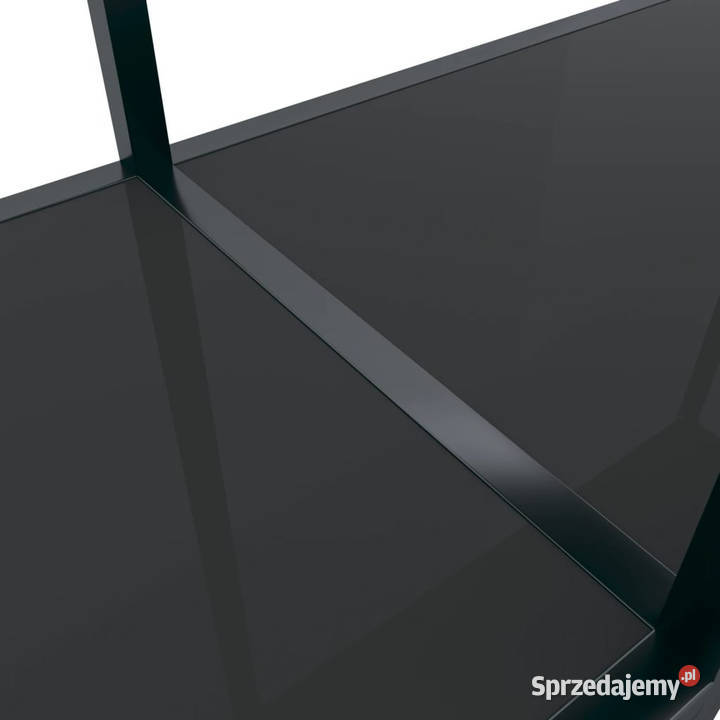 Stolik konsolowy czarny 140x35x755 szkło Warszawa