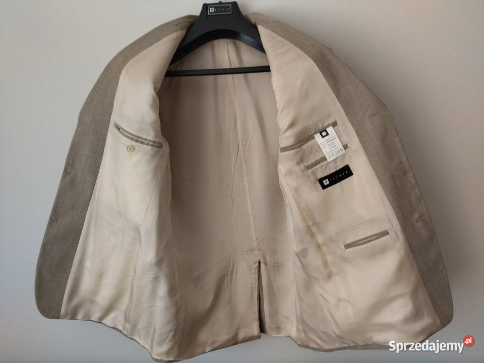Garnitur męski beżowy letni marki Vistula Szczecin