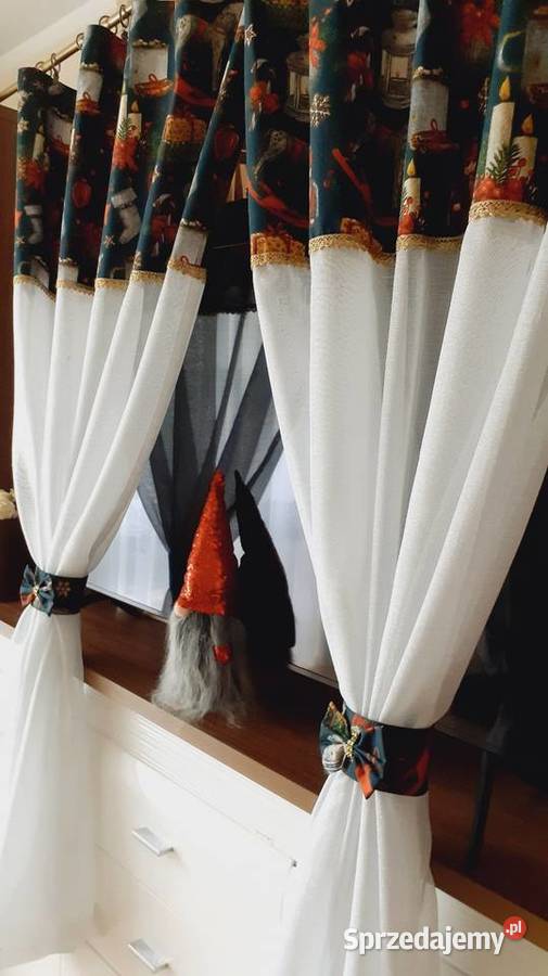 Firanki zasłonki butelkowa zieleń dziadek do Mława sprzedam