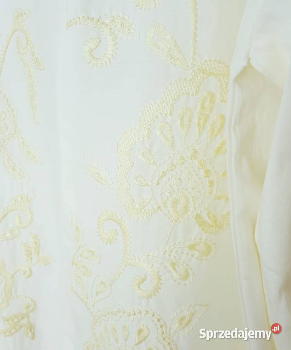 Biała bluzka oversize S 36 M 38 biała haft boho biały Szczecin