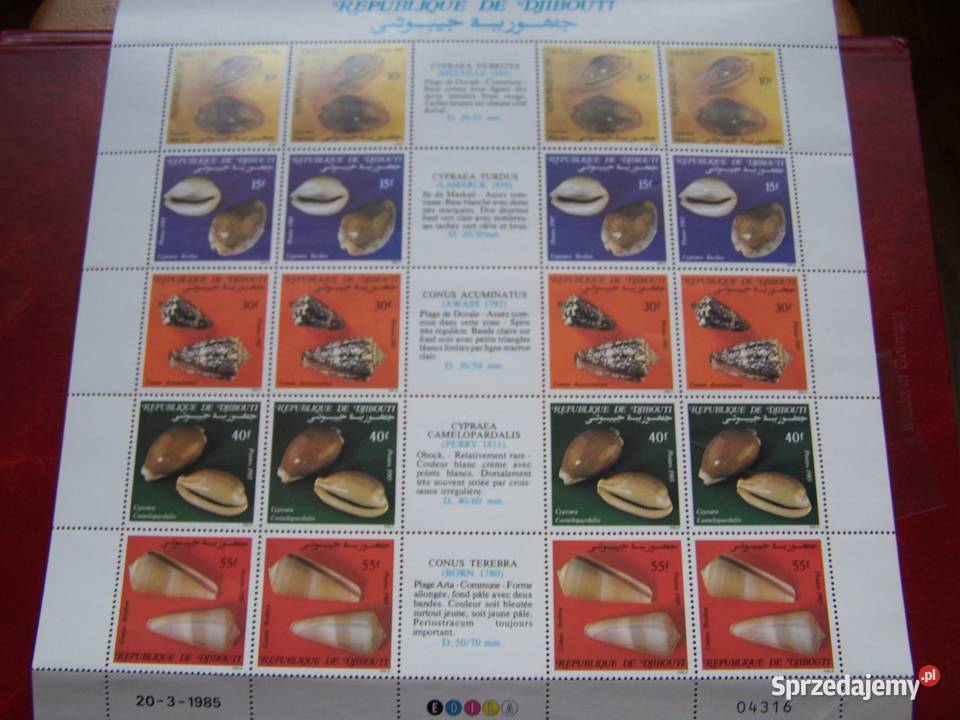 Dżibutti 1985 MNH Mi 44751 Fauna Ślimaki Muszle Tychy