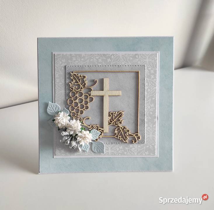 Kartka ręcznie robiona Komunia Święta handmade Łódź sprzedam