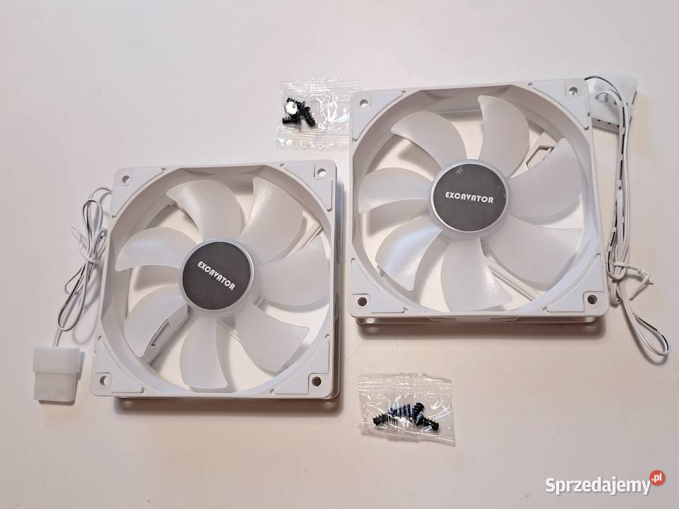 Biały wentylator 120mm LED rgb 12 do obudowa Kraków sprzedam