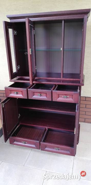 Witryna drewniana biblioteczka regał komoda Kredensy i witryny mazowieckie sprzedam