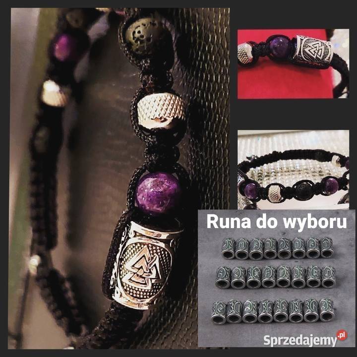 BRANSOLETKA STAL AMETYST LAWA RUNA WIKING Warszawa sprzedam
