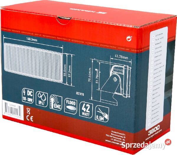 Lampa robocza LED prostokątna 42W 3800 lm 1030V małopolskie Kamionna