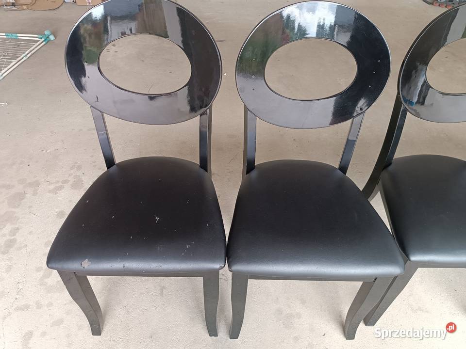 Krzesła do jadalni salonu 6 sztuk drewniane 47cm lubelskie Lublin