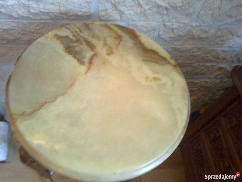 Stolik kwietnik z mosiądzu i onyxu Poznań sprzedam