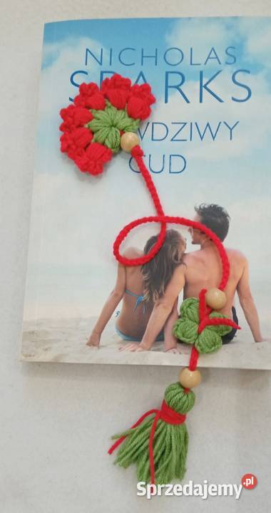 Zakładka do książki wykonana na szydełku Łask
