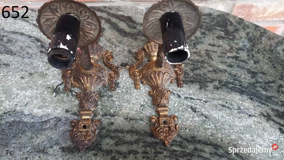 Kinkiet mosiężny 2 Lampka nocna metalowa Gawroniec