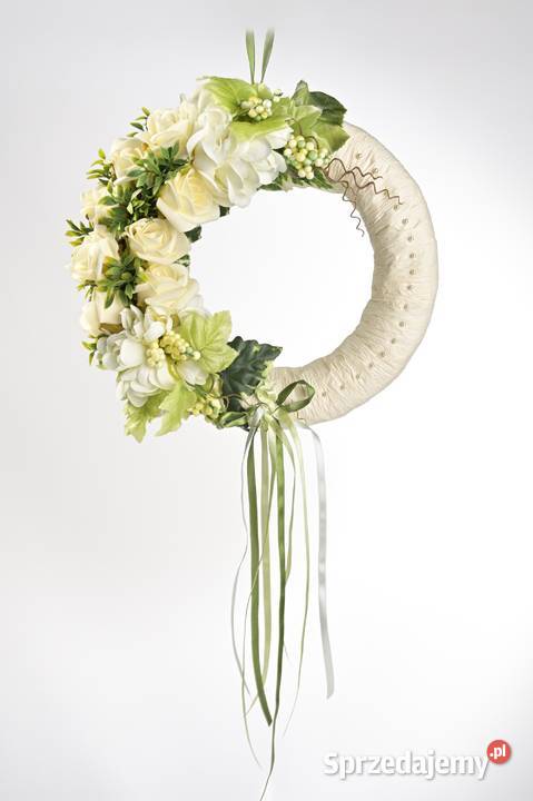 Wianek okolicznościowy biały Wielkanoc Łęgowo