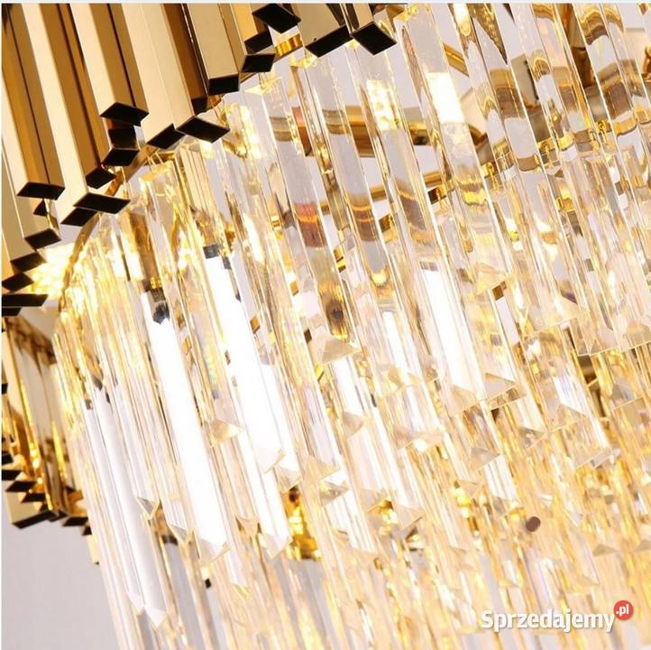 Lampa kryształowa złota klinkiet kryształ odcienie żółtego Częstochowa