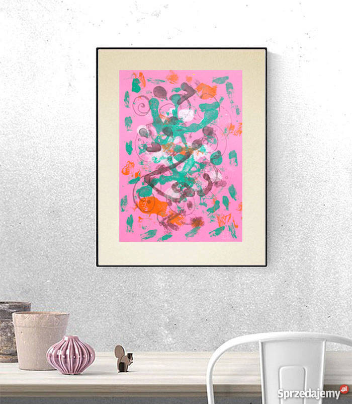 różowa abstrakcja różowy obraz design do holu odcienie różowego opolskie Opole sprzedam