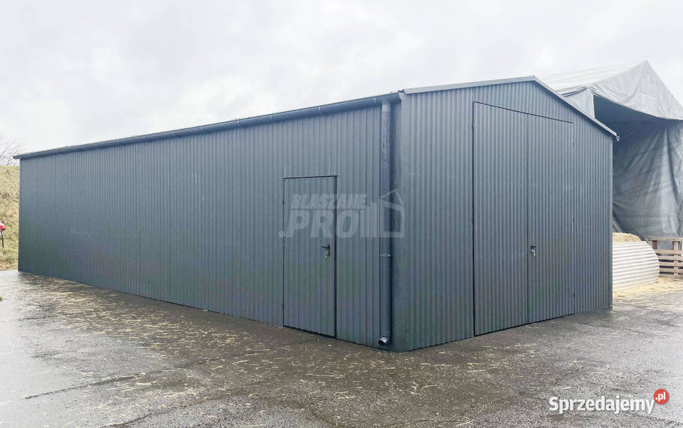 Hala Garaż 7x11 m brama dwuskrzydłowa drzwi Braniewo