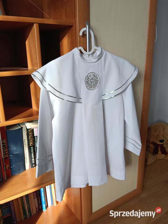 Alba komunijna chłopięca krótka z oblamówką