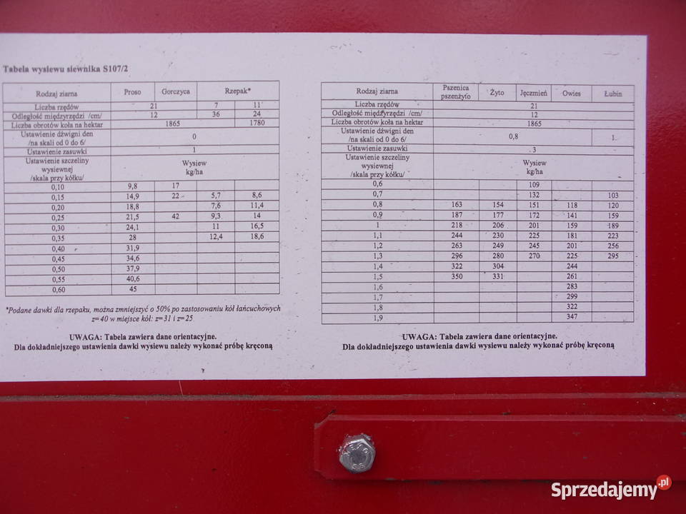 Siewnik zbożowy stopkowyredlicowy S1072 MEPROZET nieuszkodzony Opoczno