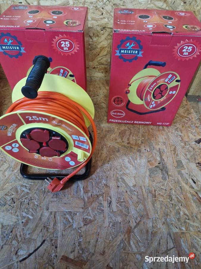 PRZEDŁUŻACZ BĘBNOWY 25m 3x25 NA BĘBNIE BUDOWLANY Głogowa sprzedam