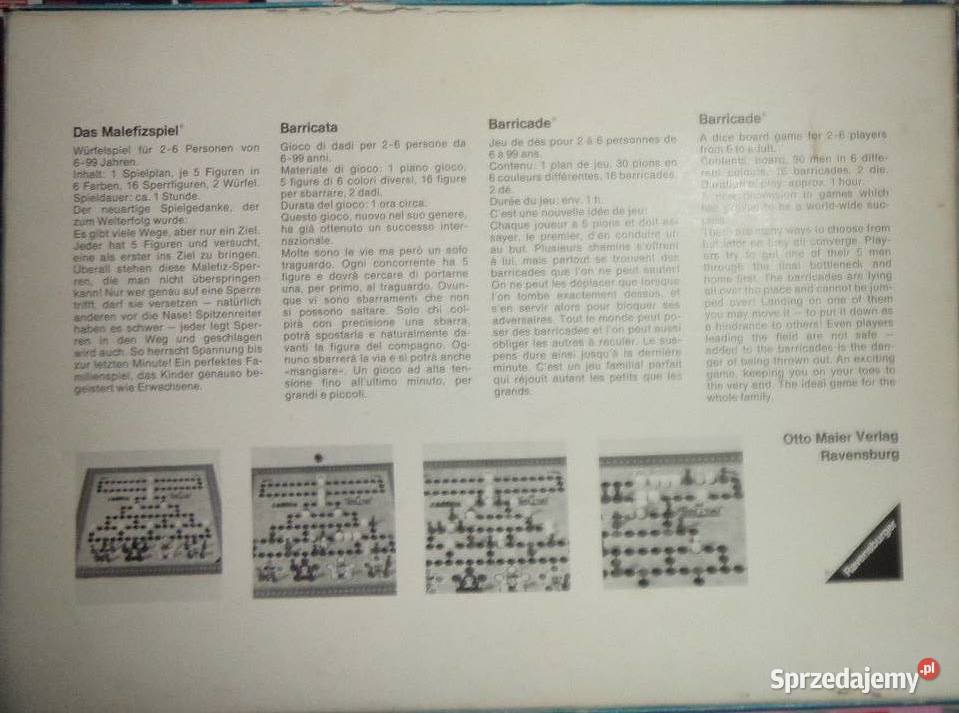 old board game Das Malefiz Spiel Barricade 1971 podkarpackie Rzeszów