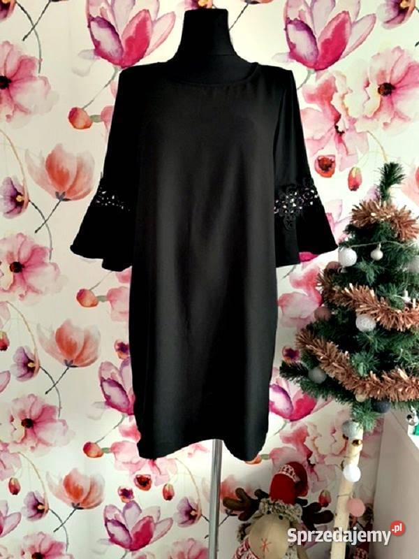 river island sukienka klasyczna czarna gipiura Choszczno