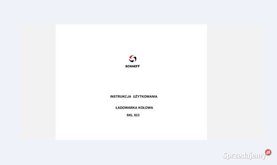 Terex Schaeff SKL823 PT110 PT110F instrukcja DTR