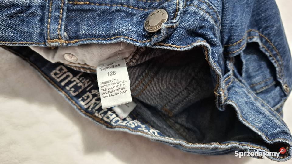Spodnie chłopięce dżinsy niebieskie Topolino 128 sprzedam