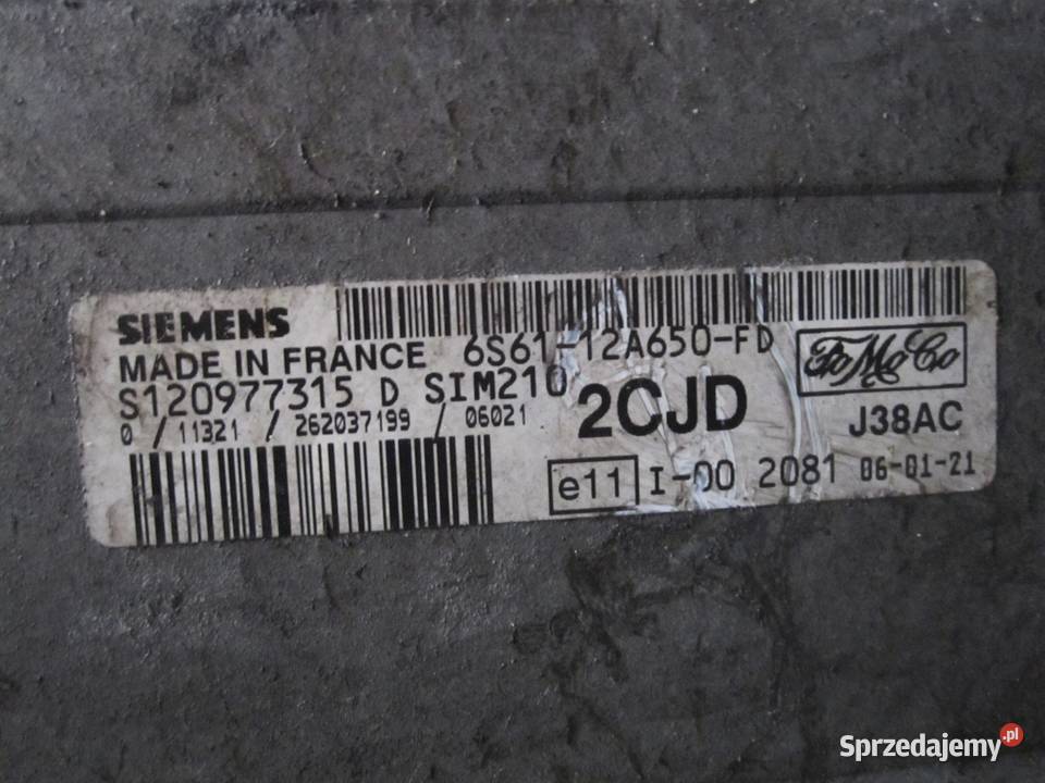 FORD FIESTA MK5 125 16V komputer sterownik