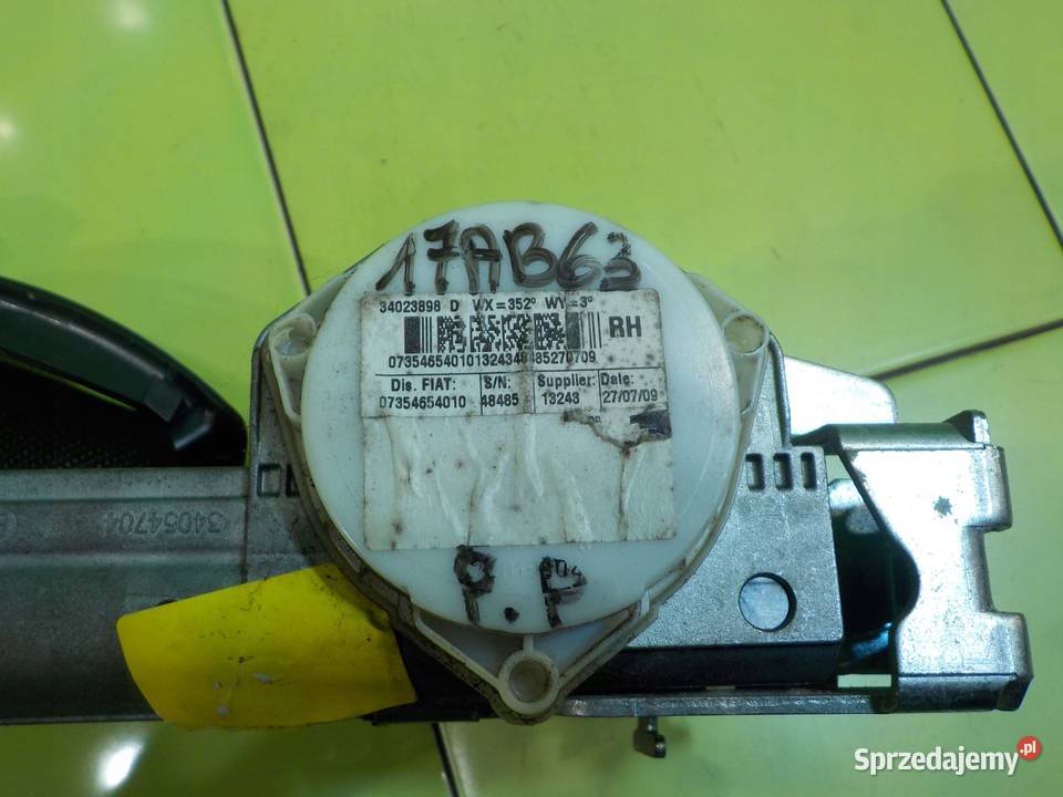 FIAT 500 09 B 12r 3D pas bezpieczenstwa prawy Suków sprzedam