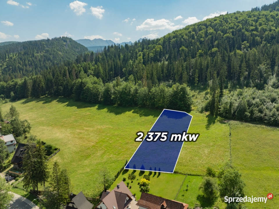 Działka rolna Jaszczurówka Zakopane z dojazdem