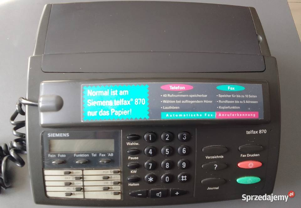 SIEMENS TELFAX 870 - K120250F SAGEM Fax Na części