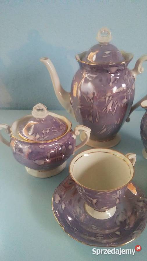 Serwis fioletowy marmurek Chodzież 10 osób Łódź