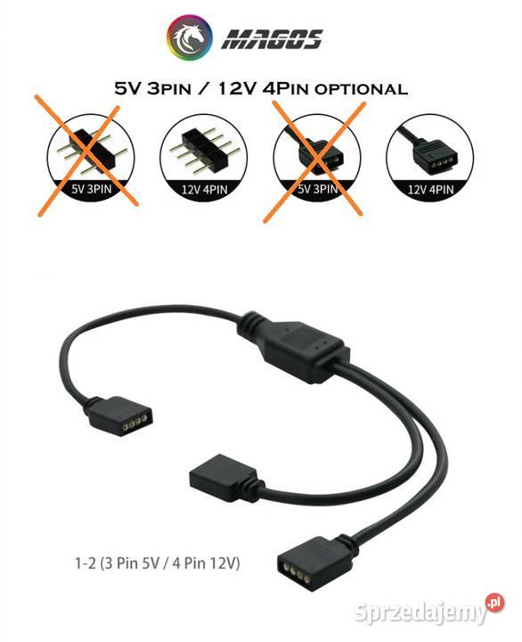 Kabel rozdzielacz na dwa łącznik do LED ARGB 12V Bydgoszcz
