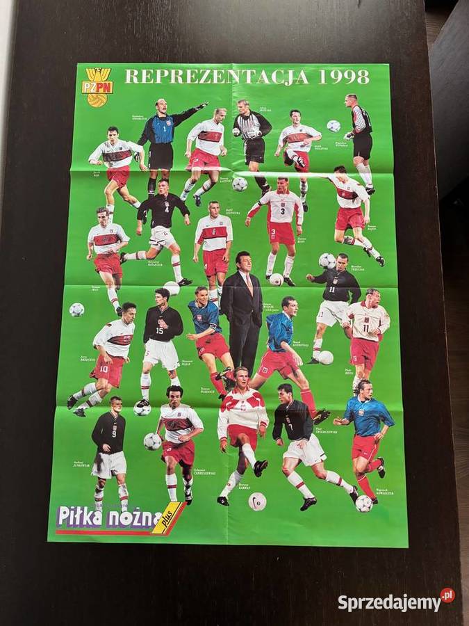 Plakat dwustronny Reprezentacja Polski 1998 81 x wielokolorowy Elbląg