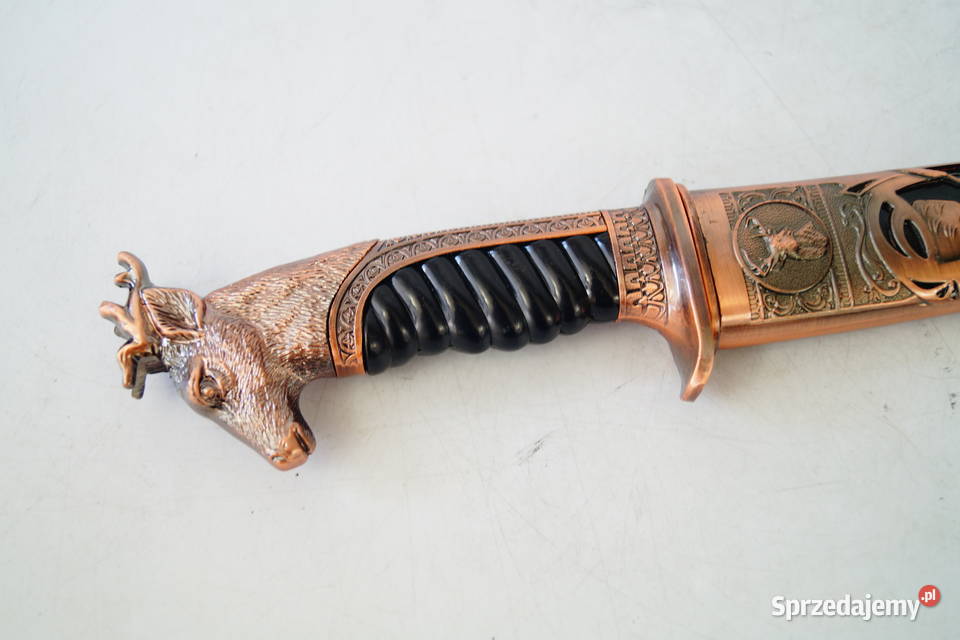 NÓŻ MYŚLIWSKI dekoracyjny z jeleniem prezent Gizałki