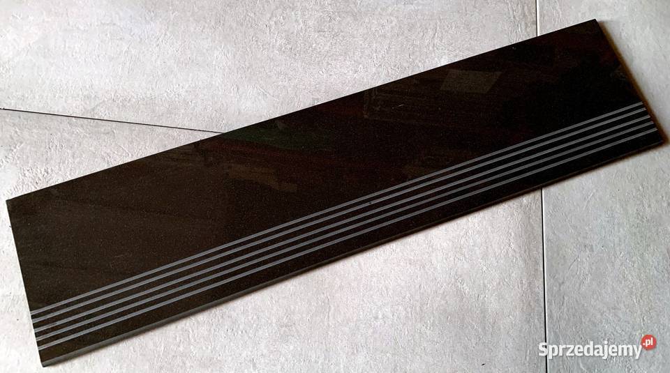 Czarne płytki schodowe 120x30 WYSOKI POŁYSK Łask sprzedam