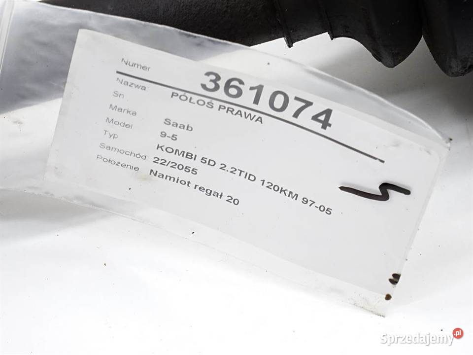 PÓŁOŚ PRAWA SAAB 45174 22 120 9809 PRZEGUB