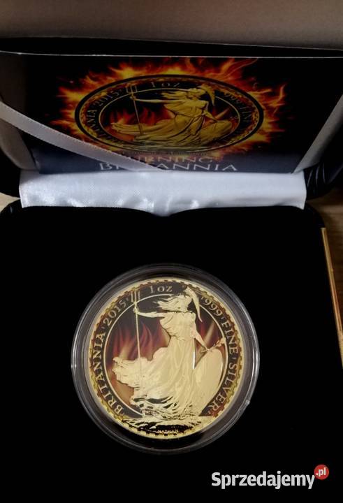 Moneta Płonąca Brytania UK 2015 1 oz srebro Numizmatyka Opole sprzedam