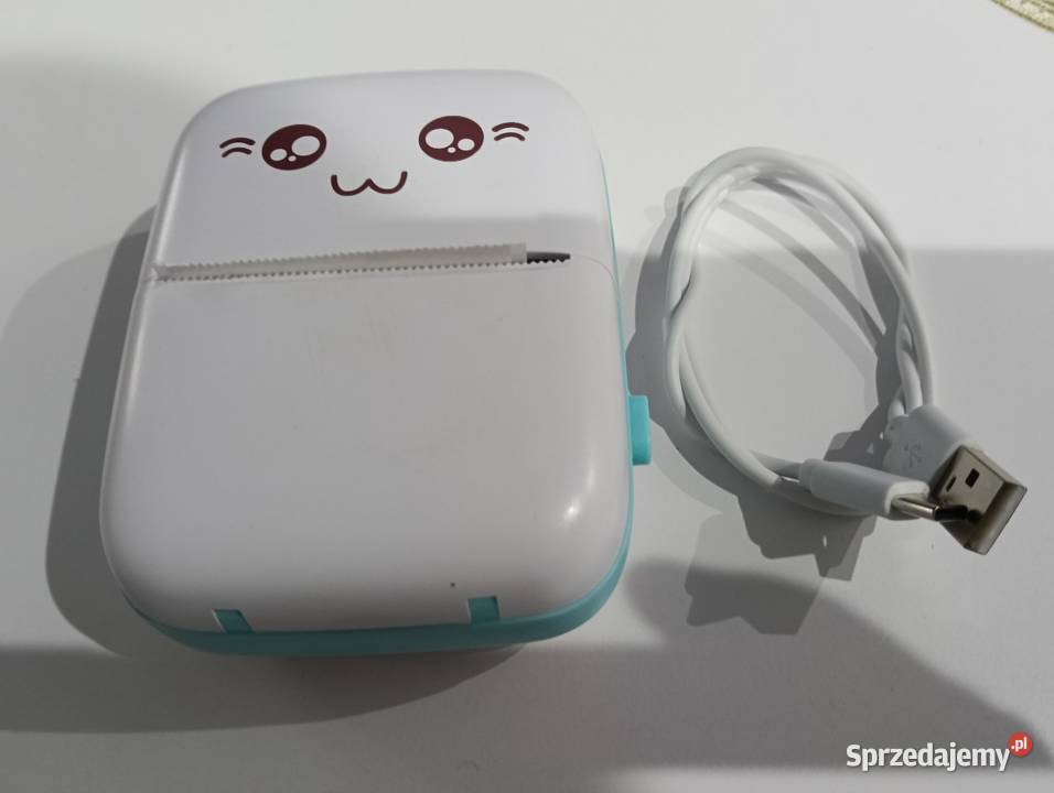 Drukarka termiczna do zdjęć etykiet plus kabel