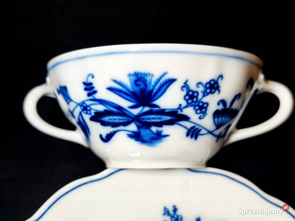 Zestaw bulionówka Oscar Schaller Porcelana i szkło