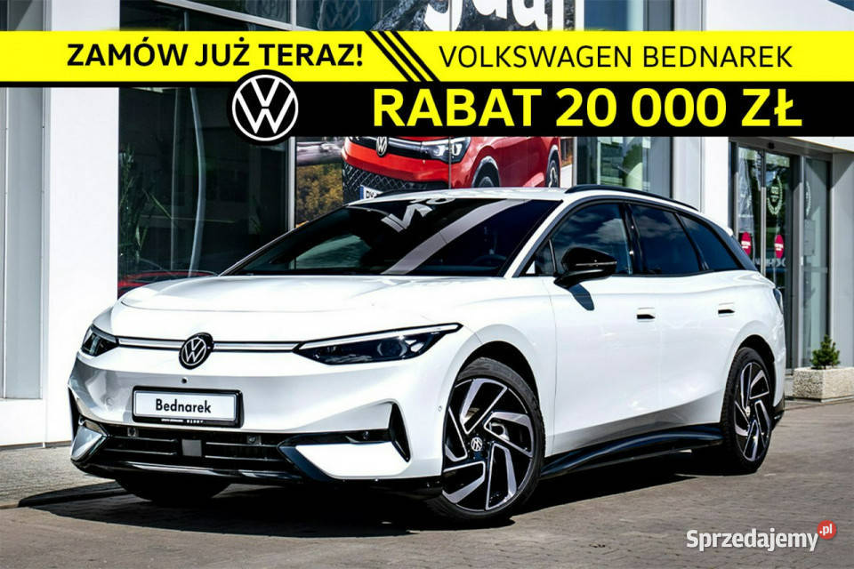 Volkswagen ID7 Tourer Pro 77 kWh 210 kW 286 kurtyny powietrzne łódzkie Łódź sprzedam